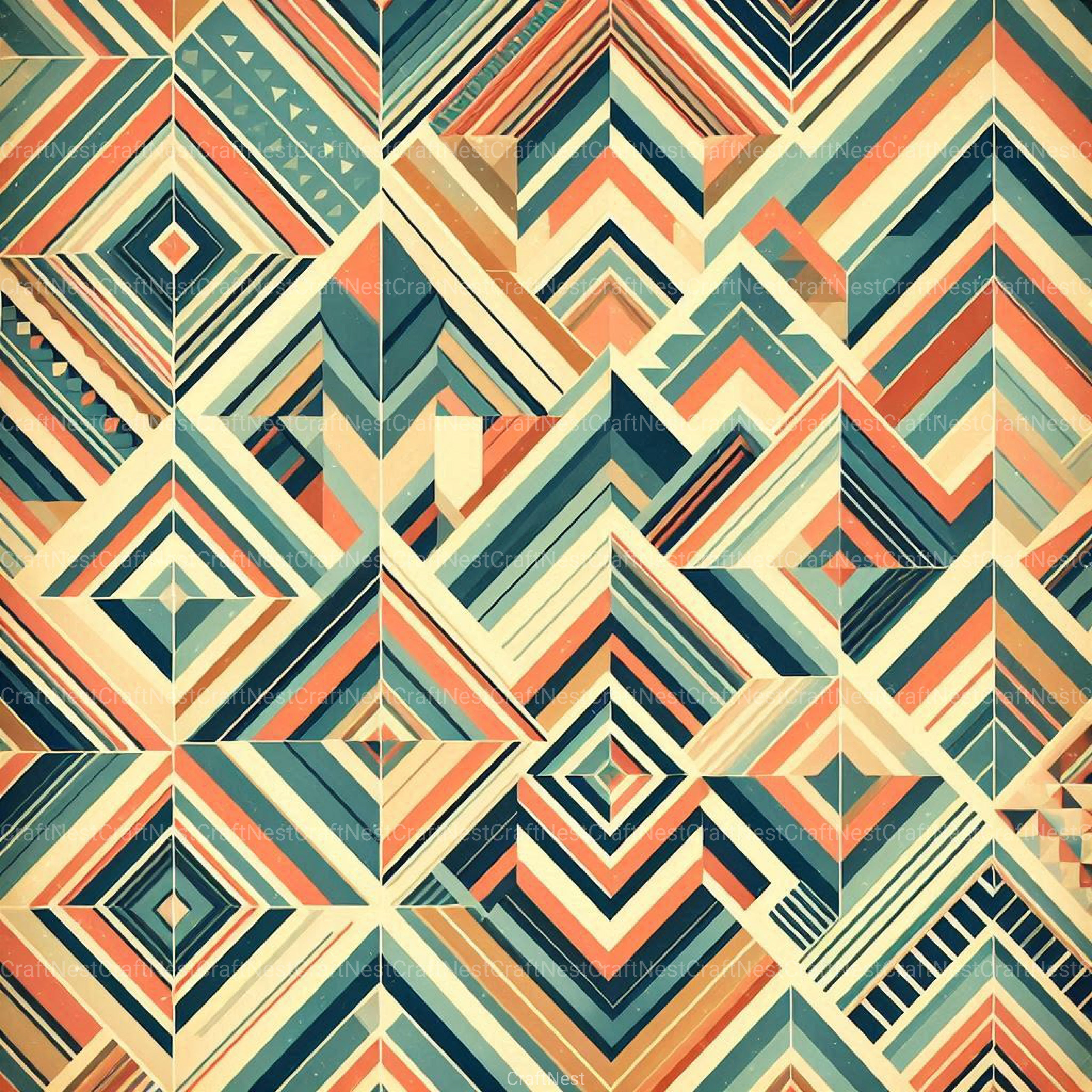 Geometric Triangle Retro Pattern Background Clipart Bundle - CraftNest - Digital Crafting and Art