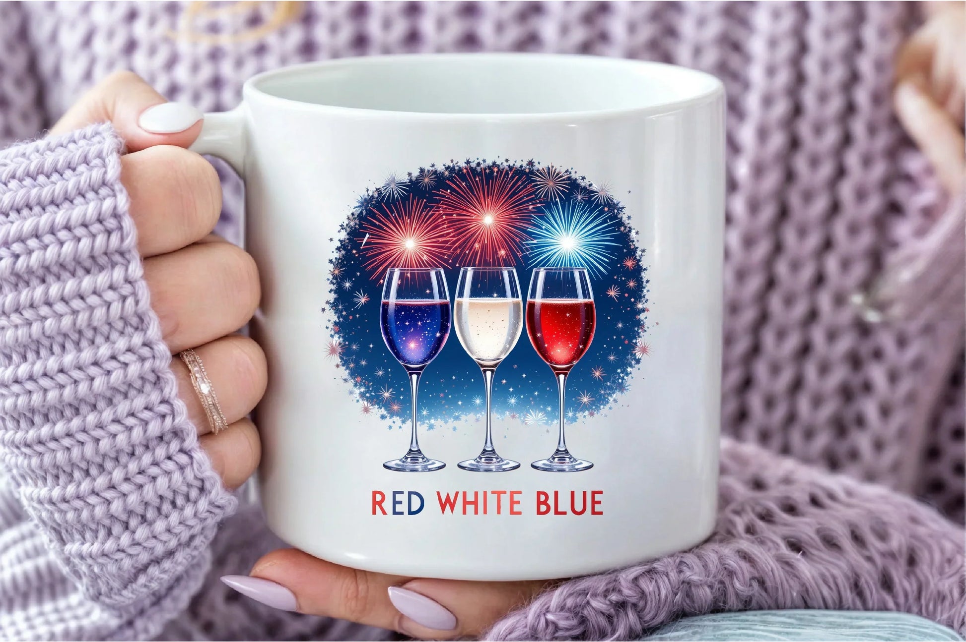 4th of July Red White Blue Wine Glasses Clipart Bundle - CraftNest - Digital Crafting and Art