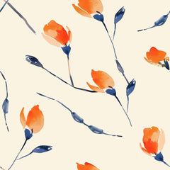 Orange & Blue Floral Pattern Clipart Bundle - CraftNest - Digital Crafting and Art