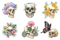 Skull Floral Sublimation Clipart Bundle - CraftNest - Digital Crafting and Art