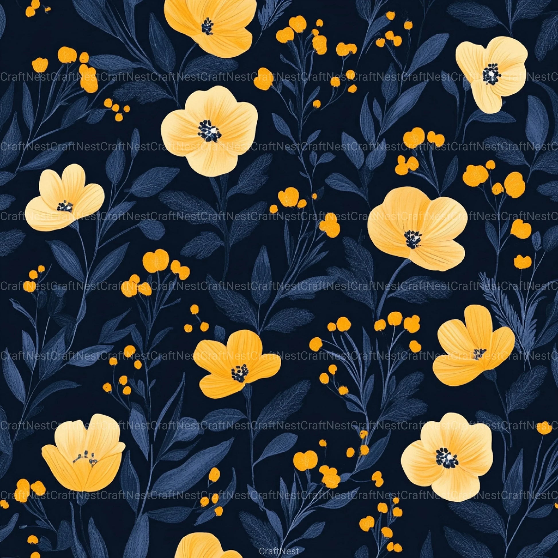 Flowers Seamless Pattern Digital Paper - CraftNest - Digital Crafting and Art