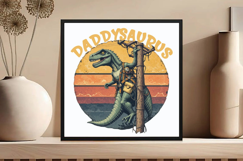Retro Dinosaur Climbing Power Pole Clipart Bundle - CraftNest - Digital Crafting and Art