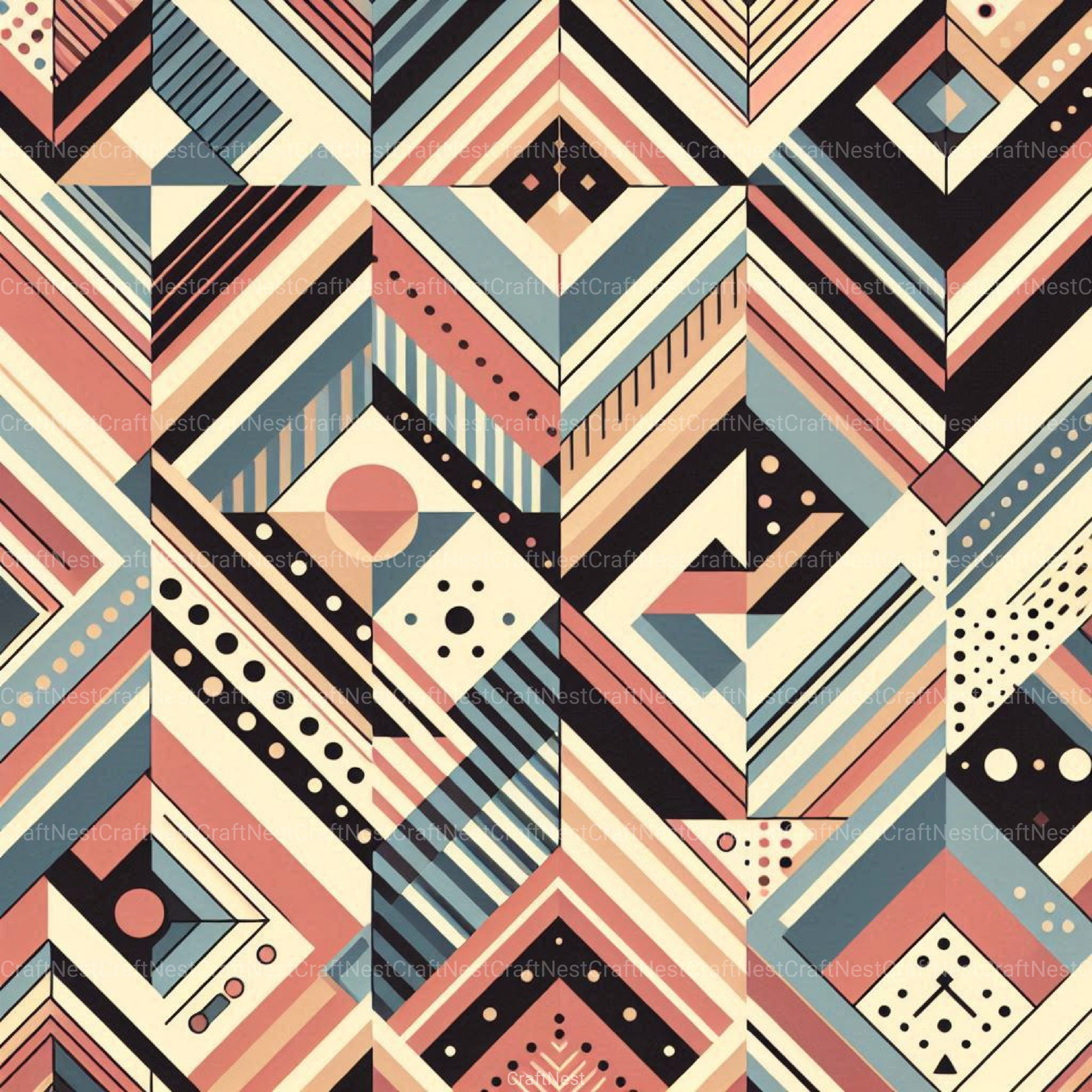 Geometric Triangle Retro Pattern Background Clipart Bundle - CraftNest - Digital Crafting and Art