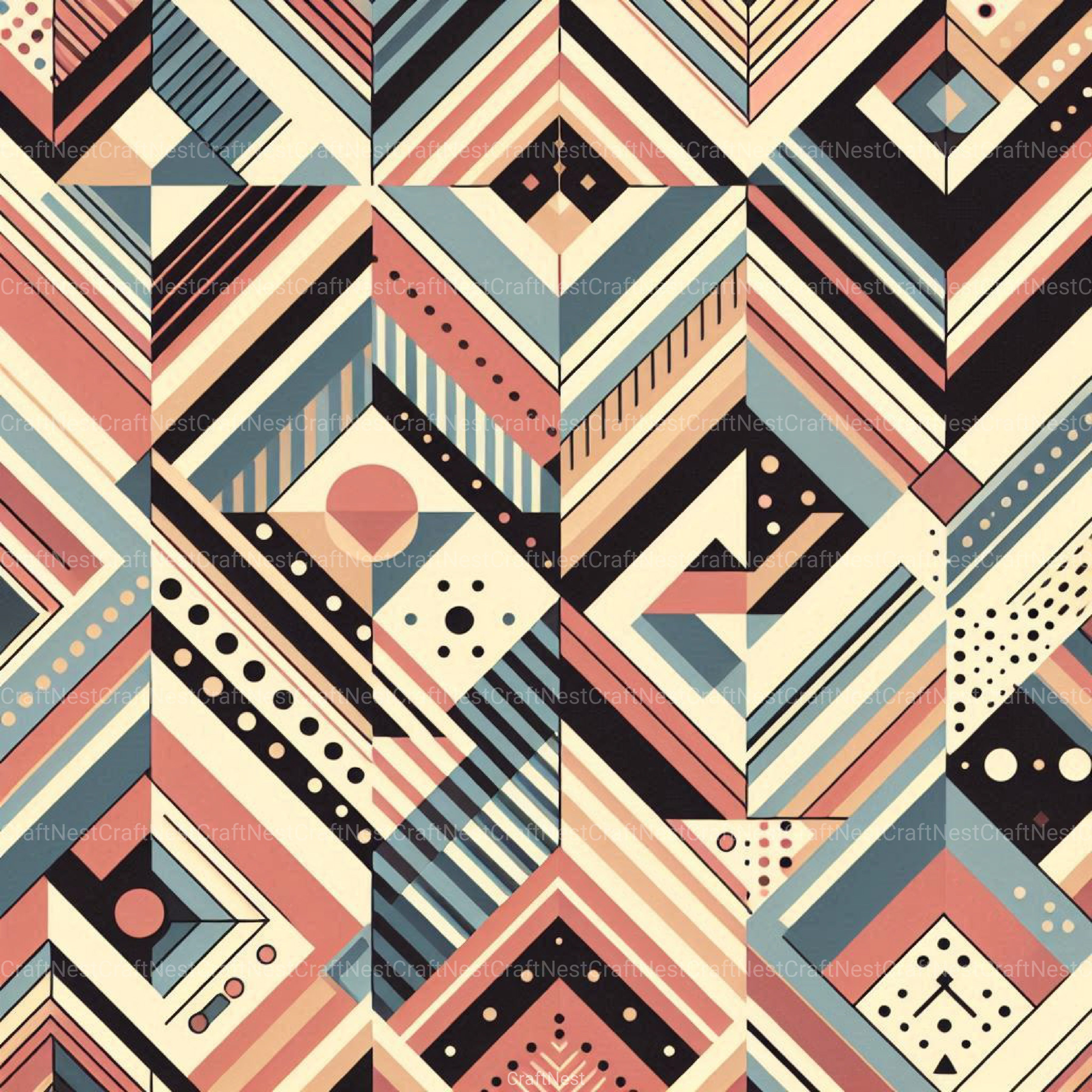 Geometric Triangle Retro Pattern Background Clipart Bundle - CraftNest - Digital Crafting and Art