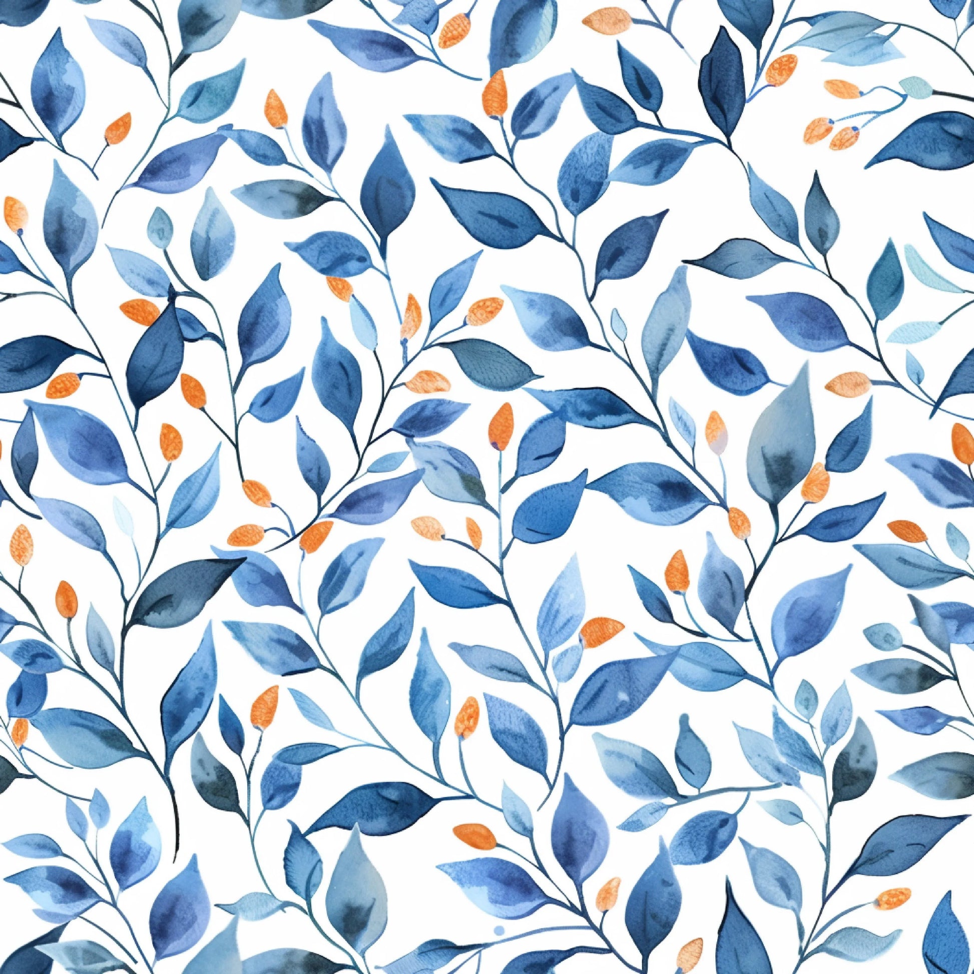 Orange & Blue Floral Pattern Clipart Bundle - CraftNest - Digital Crafting and Art