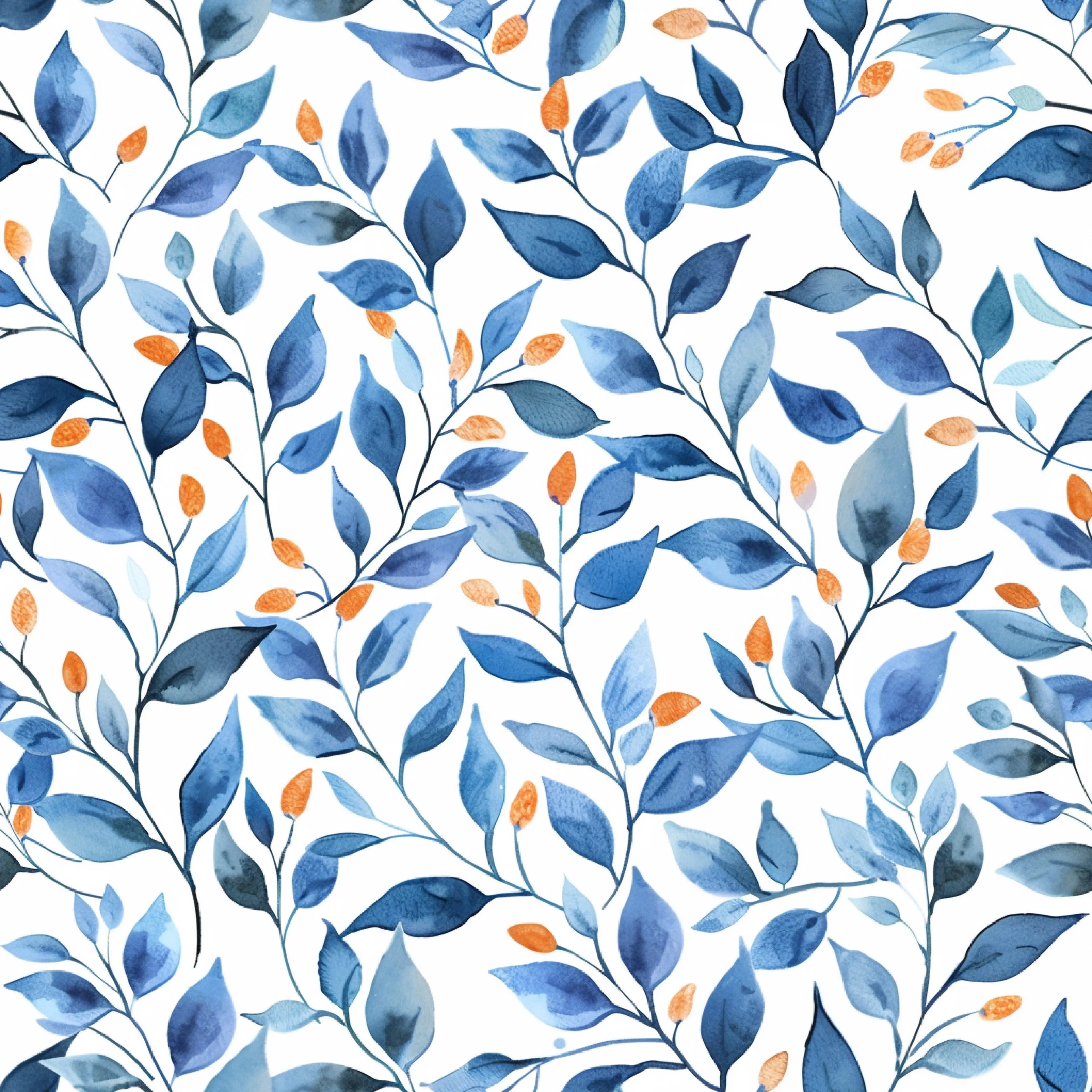 Orange & Blue Floral Pattern Clipart Bundle - CraftNest - Digital Crafting and Art