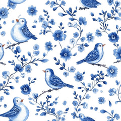 Blue Birds & Flowers Chinoiserie Pattern Clipart Bundle - CraftNest - Digital Crafting and Art