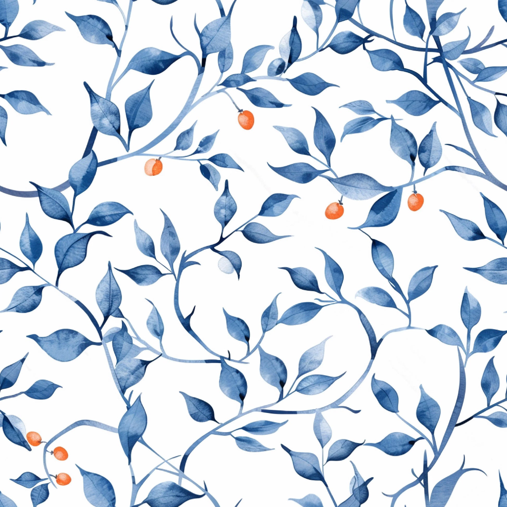 Orange & Blue Floral Pattern Clipart Bundle - CraftNest - Digital Crafting and Art