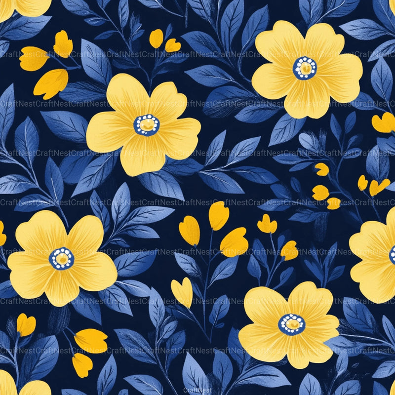 Flowers Seamless Pattern Digital Paper - CraftNest - Digital Crafting and Art