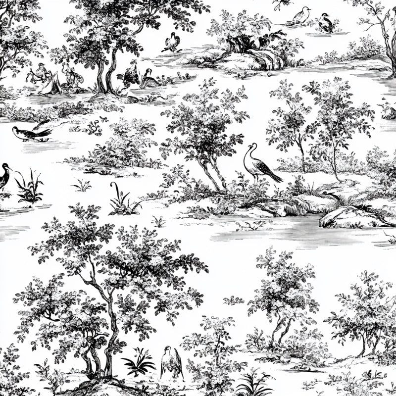 Black White Spring Toile De Jouy Pattern Clipart Bundle - CraftNest - Digital Crafting and Art