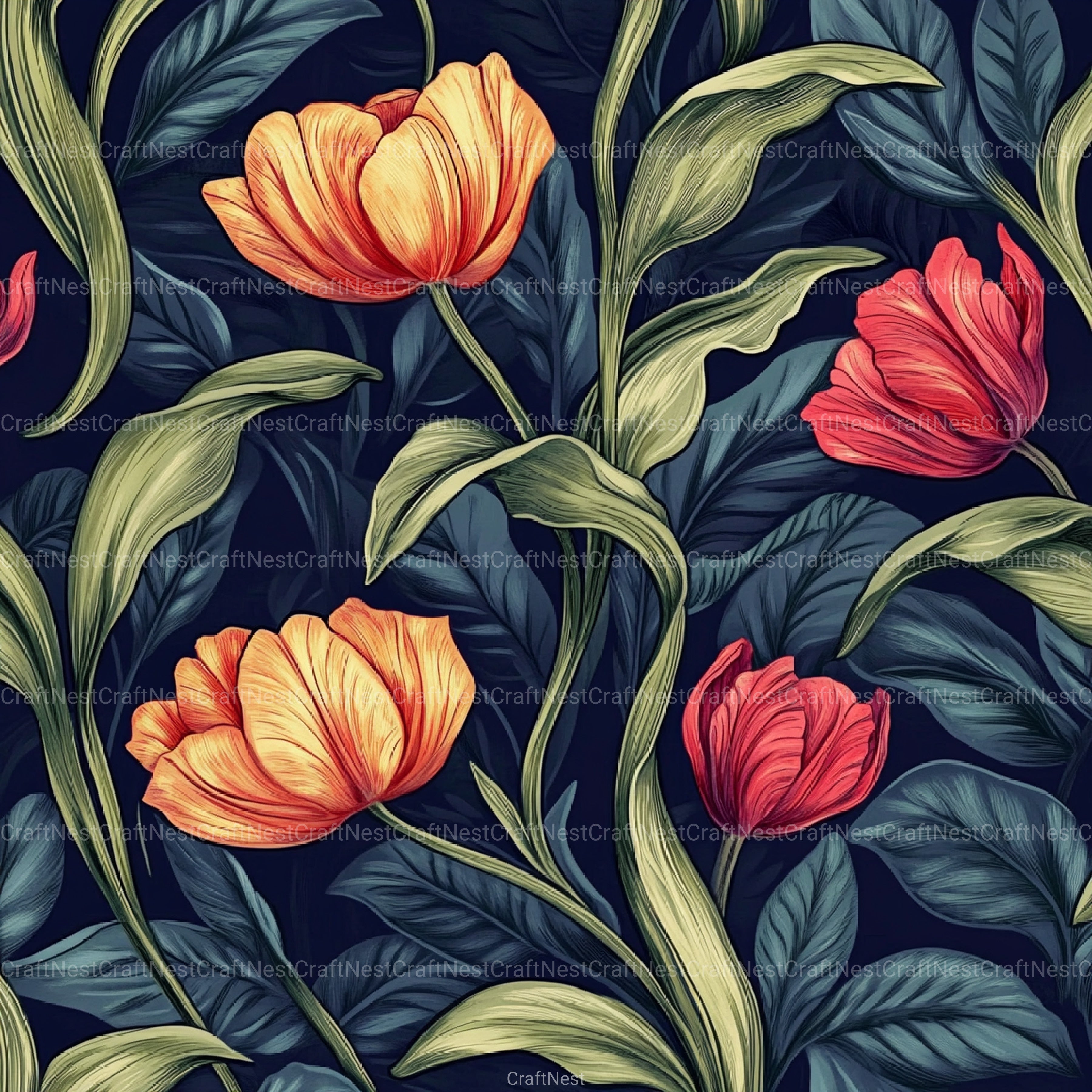 Tulipán Luxury Pattern Designs Clipart Bundle - CraftNest - Digital Crafting and Art