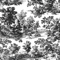 Black White Spring Toile De Jouy Pattern Clipart Bundle - CraftNest - Digital Crafting and Art
