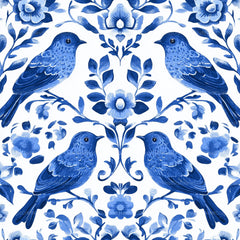 Blue Birds & Flowers Chinoiserie Pattern Clipart Bundle - CraftNest - Digital Crafting and Art