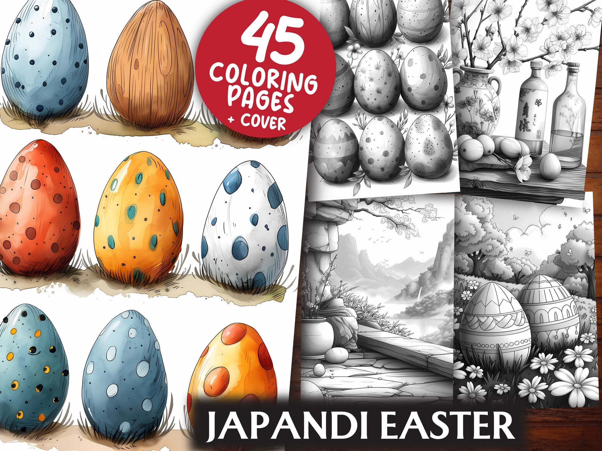 Japandi Easter Coloring Books - CraftNest