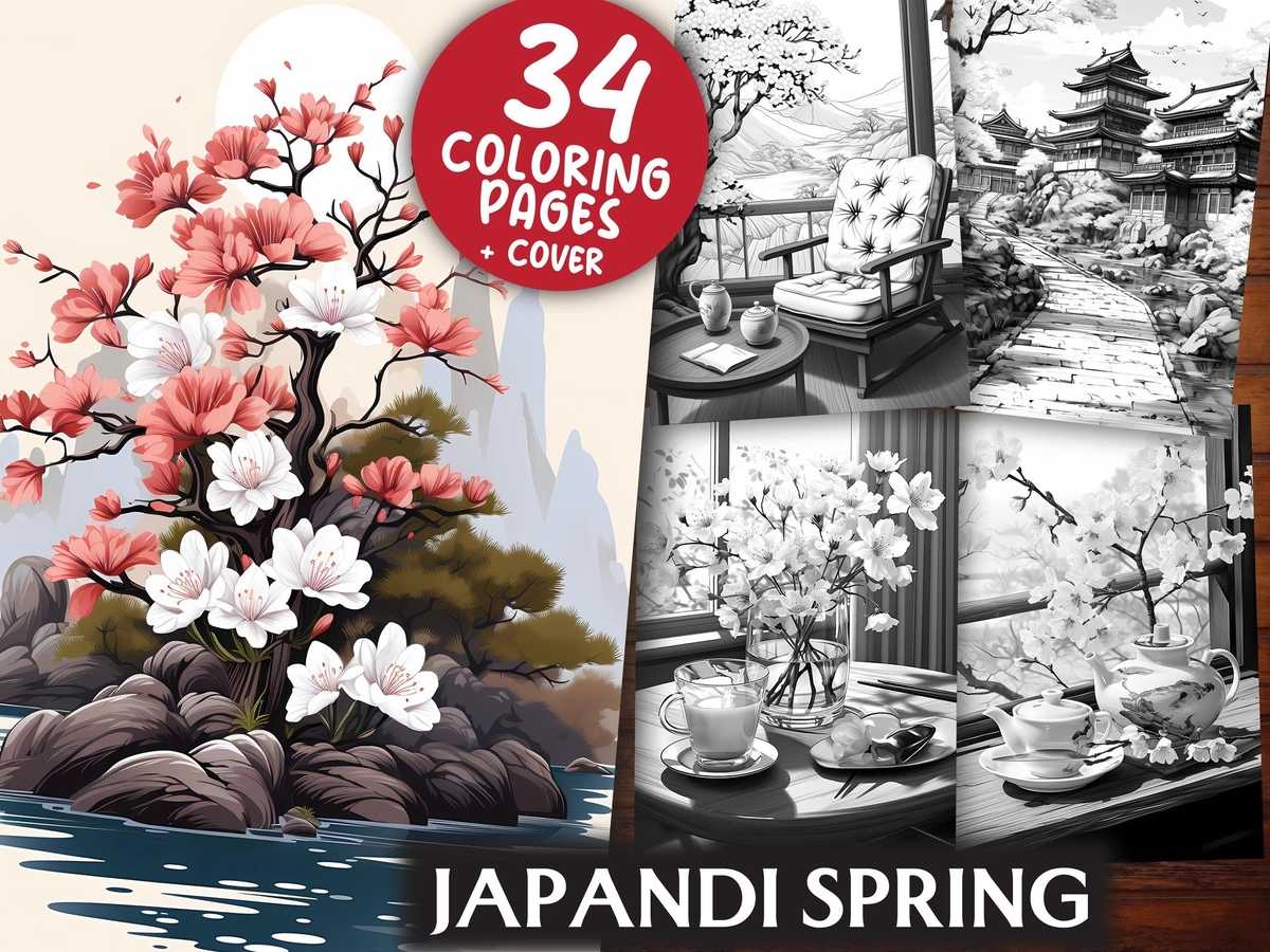 Japandi Spring Coloring Books - CraftNest