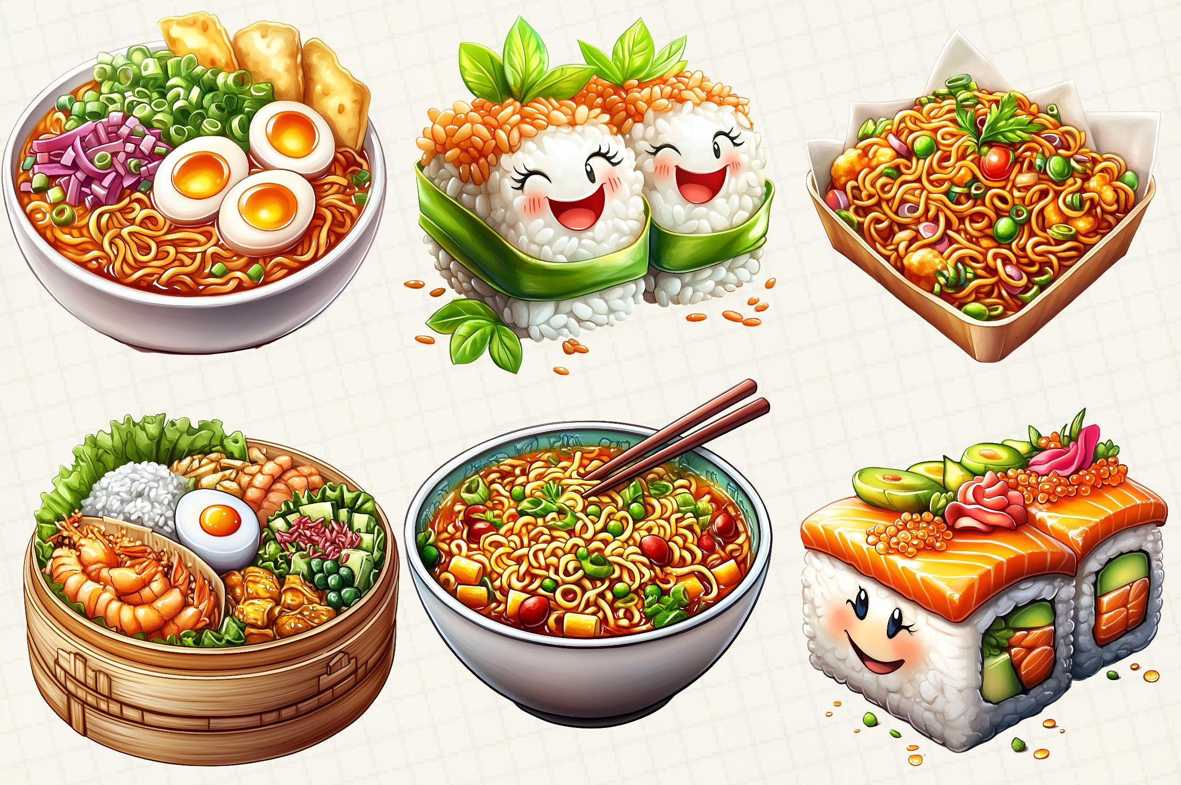 Japanese Fast Food Clipart Bundle