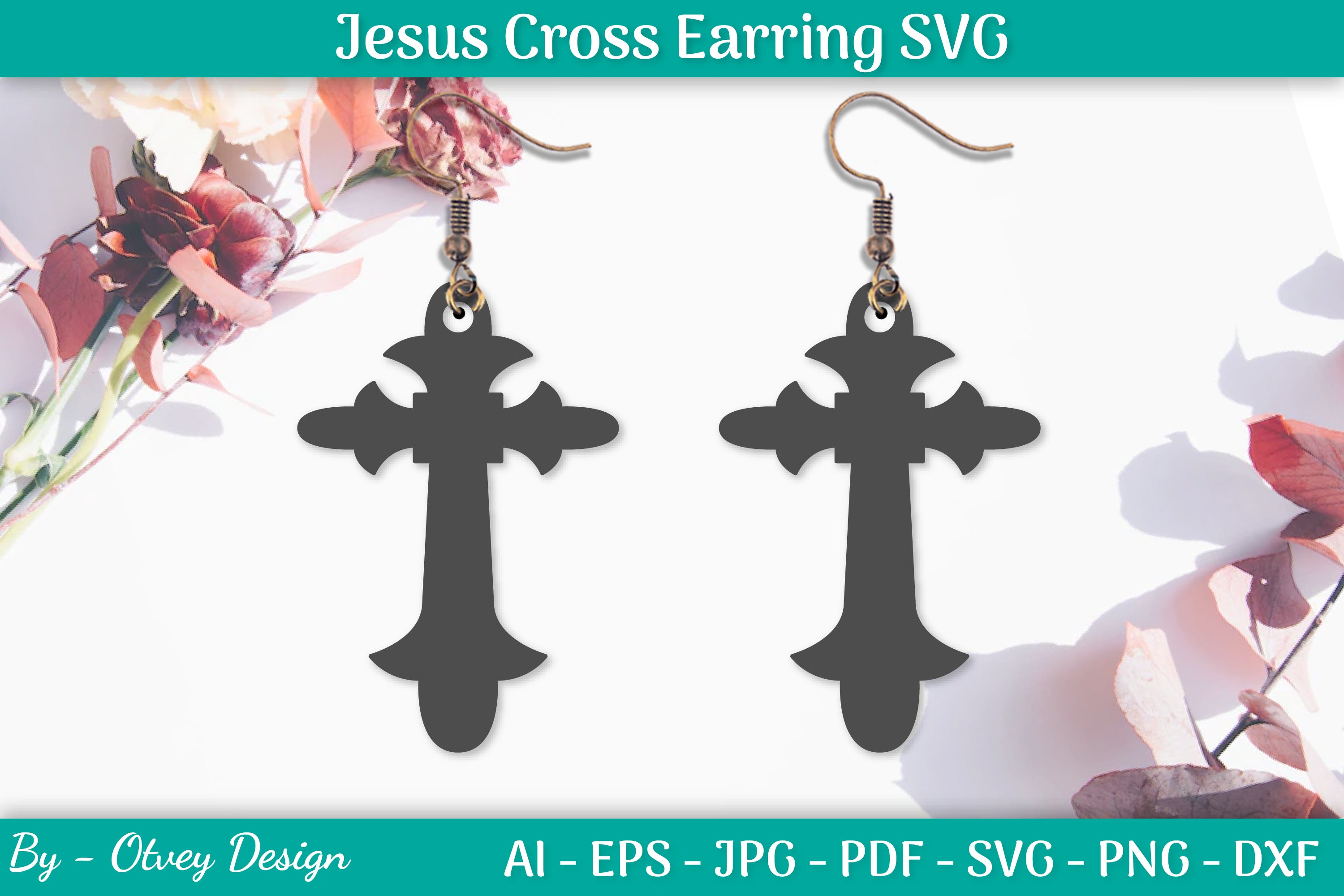 Jesus Cross Earring SVG Bundle 1 - CraftNest - Digital Crafting and Art