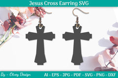 Jesus Cross Earring SVG Bundle 3 - CraftNest - Digital Crafting and Art