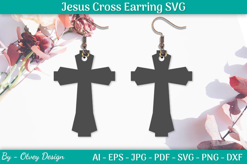 Jesus Cross Earring SVG Bundle 3 - CraftNest - Digital Crafting and Art