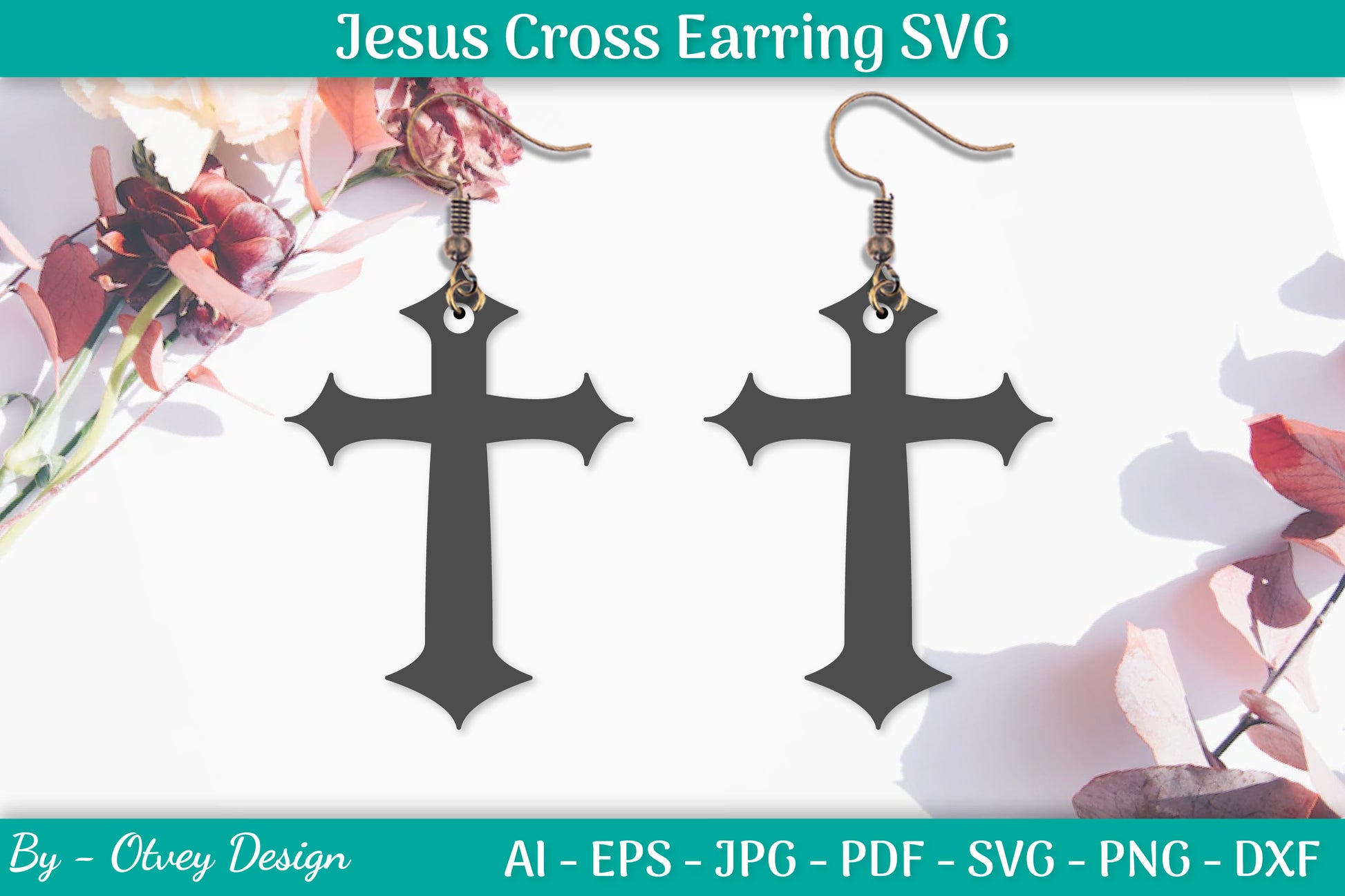 Jesus Cross Earring SVG Bundle 4 - CraftNest - Digital Crafting and Art