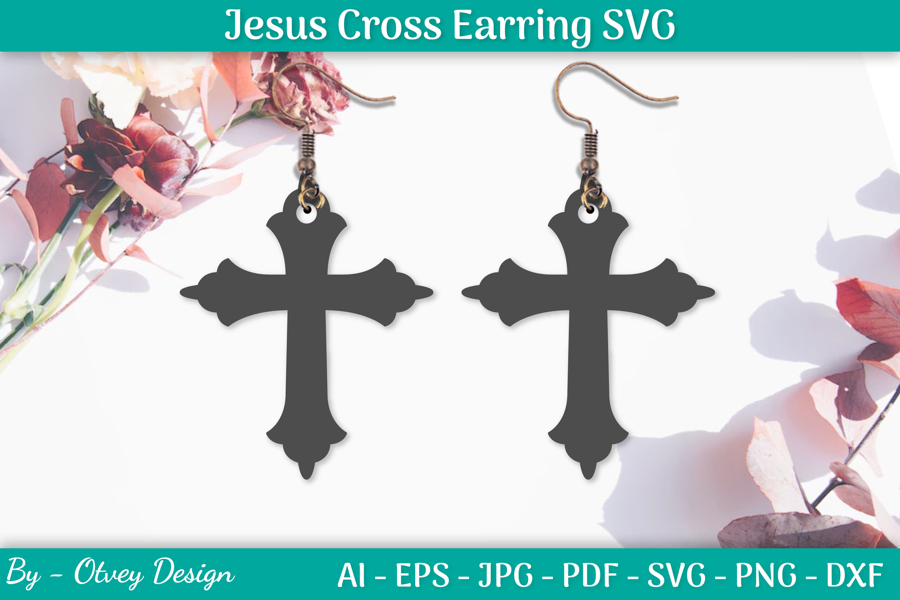 Jesus Cross Earring SVG Bundle 5 - CraftNest - Digital Crafting and Art