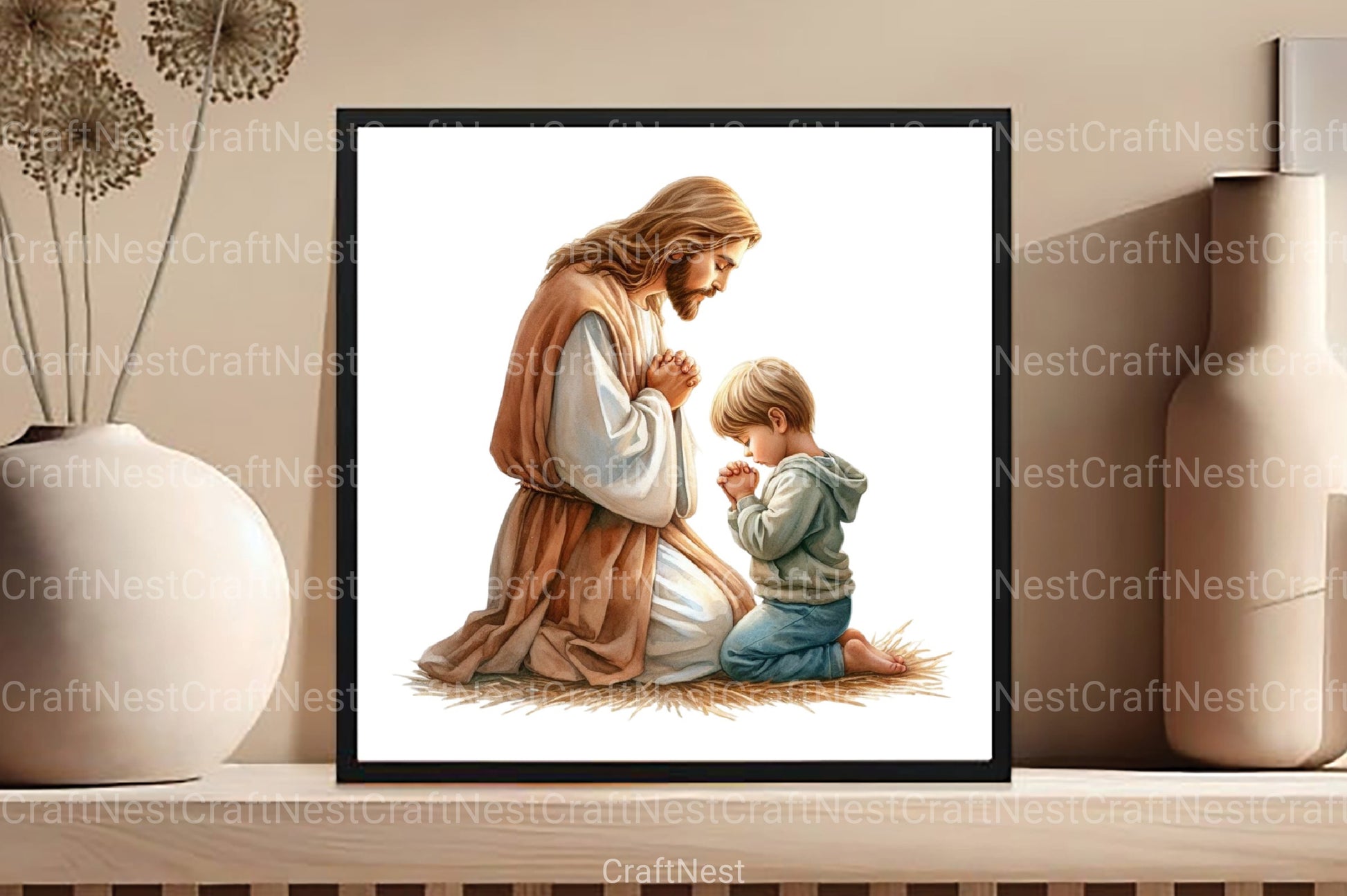 Jesus with Kids Clipart Bundle - CraftNest - Digital Crafting and Art