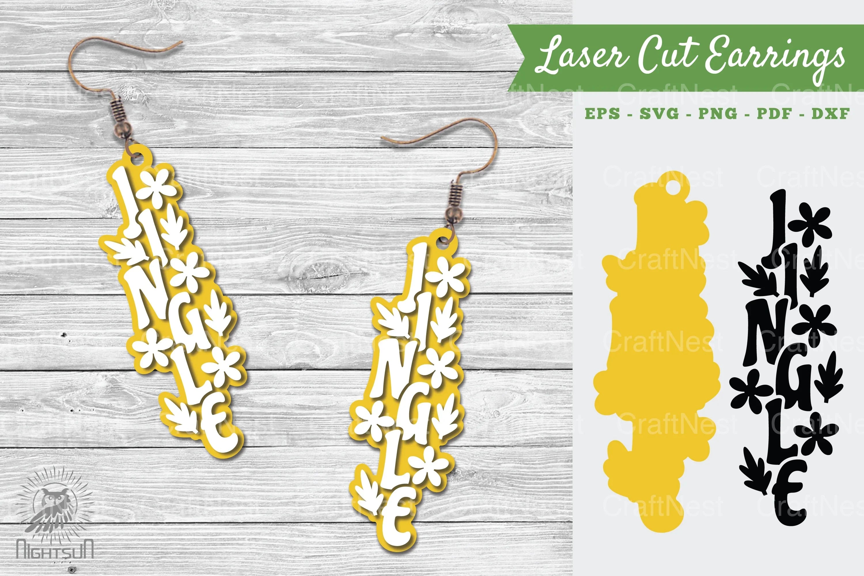 Jingle Laser Cut Earrings SVG Bundle - CraftNest - Digital Crafting and Art