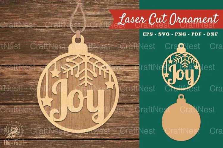 Joy Laser Cut Ornament SVG Bundle - CraftNest - Digital Crafting and Art