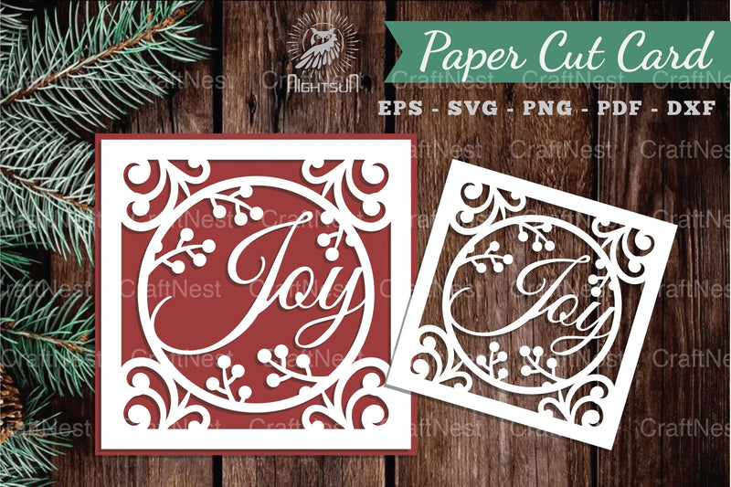 Joy Paper Cut Card SVG Bundle - CraftNest - Digital Crafting and Art