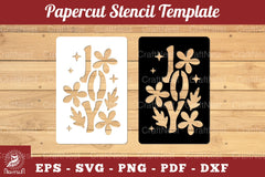 Joy Papercut Stencil Clipart Bundle - CraftNest - Digital Crafting and Art