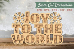 Joy to the World 3D Lasercut Decoration Clipart Bundle - CraftNest - Digital Crafting and Art