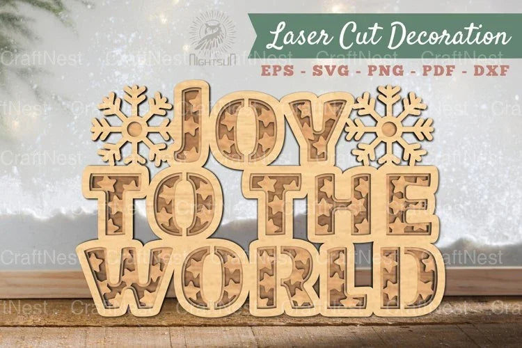 Joy to the World 3D Lasercut Decoration Clipart Bundle - CraftNest - Digital Crafting and Art