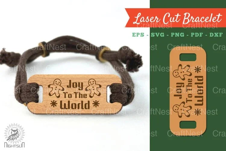 Joy to the World Laser Cut Bracelet SVG Bundle - CraftNest - Digital Crafting and Art