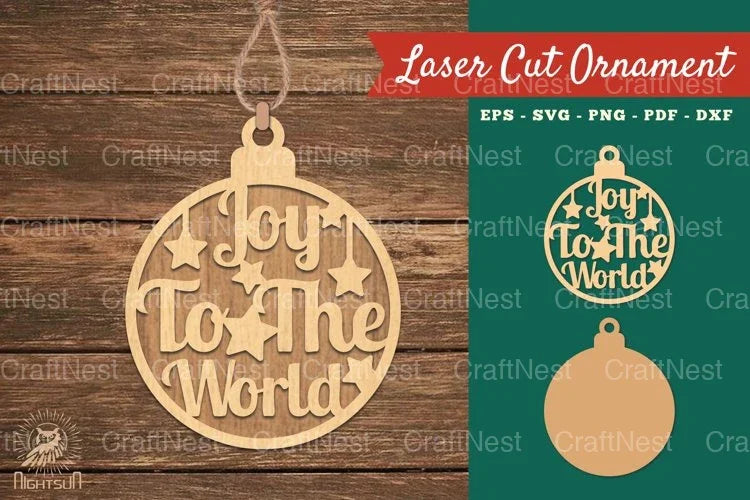 Joy to the World Laser Cut Ornament SVG Bundle - CraftNest - Digital Crafting and Art