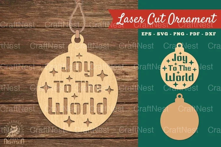 Joy to the World Laser Cut Ornament SVG Bundle - CraftNest - Digital Crafting and Art