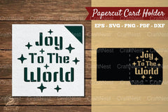Joy to the World Papercut Card Holder SVG Bundle - CraftNest - Digital Crafting and Art
