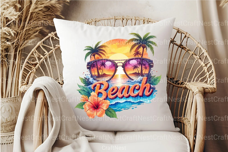 Beach Vintage Summer Clipart Bundle - CraftNest - Digital Crafting and Art