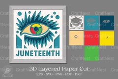 Juneteen Eye 3D Layered Papercut SVG Bundle - CraftNest - Digital Crafting and Art