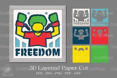 Juneteen Freedom 3D Layered Papercut SVG Bundle - CraftNest - Digital Crafting and Art