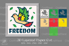 Juneteenth Freedom Dove 3D Papercut Clipart Bundle - CraftNest - Digital Crafting and Art