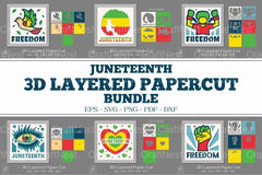 Juneteenth 3D Layered Papercut Clipart Bundle - CraftNest - Digital Crafting and Art