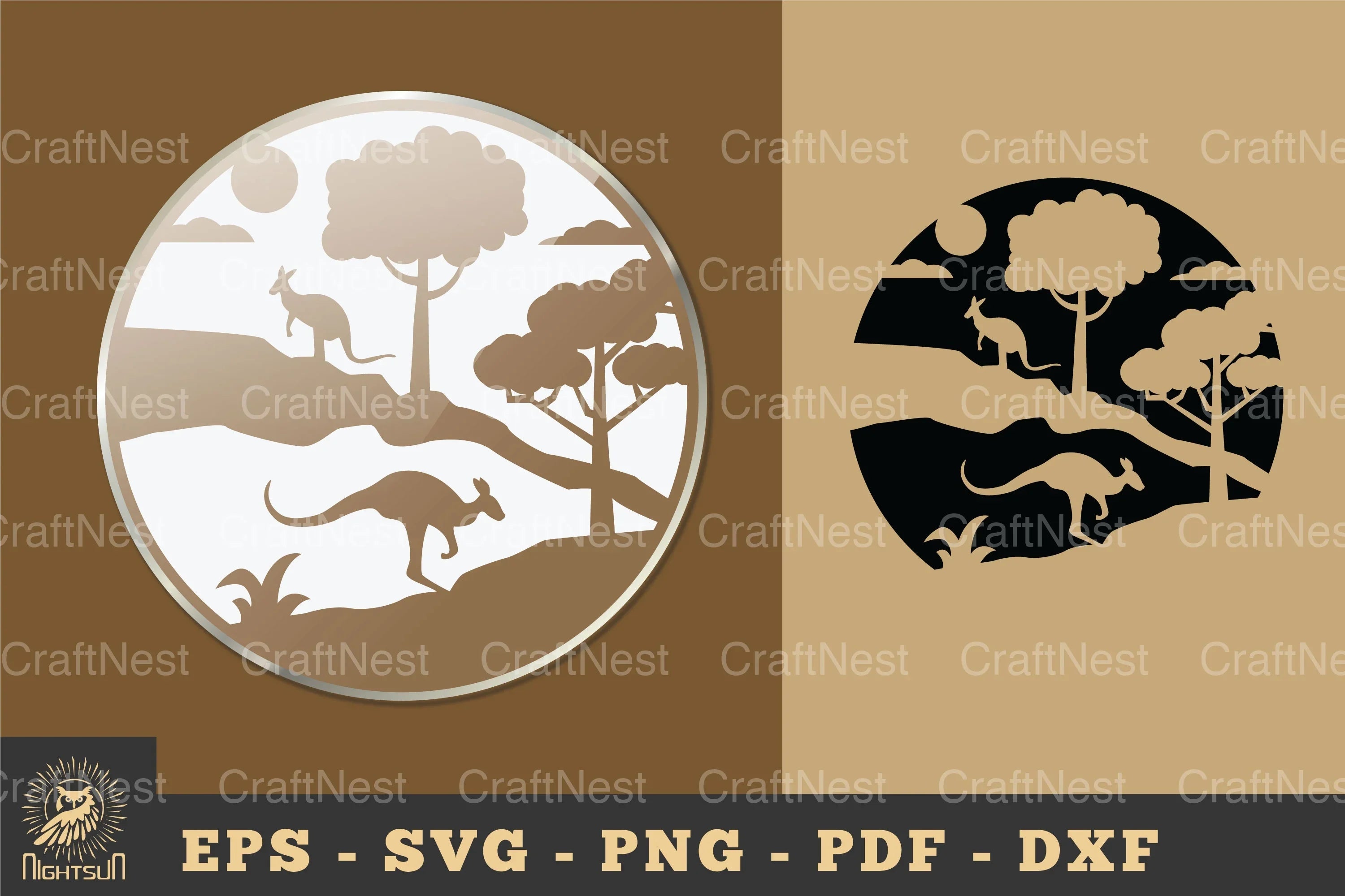 Kangaroo in Forest Ornament Sticker Clipart Bundle - CraftNest - Digital Crafting and Art