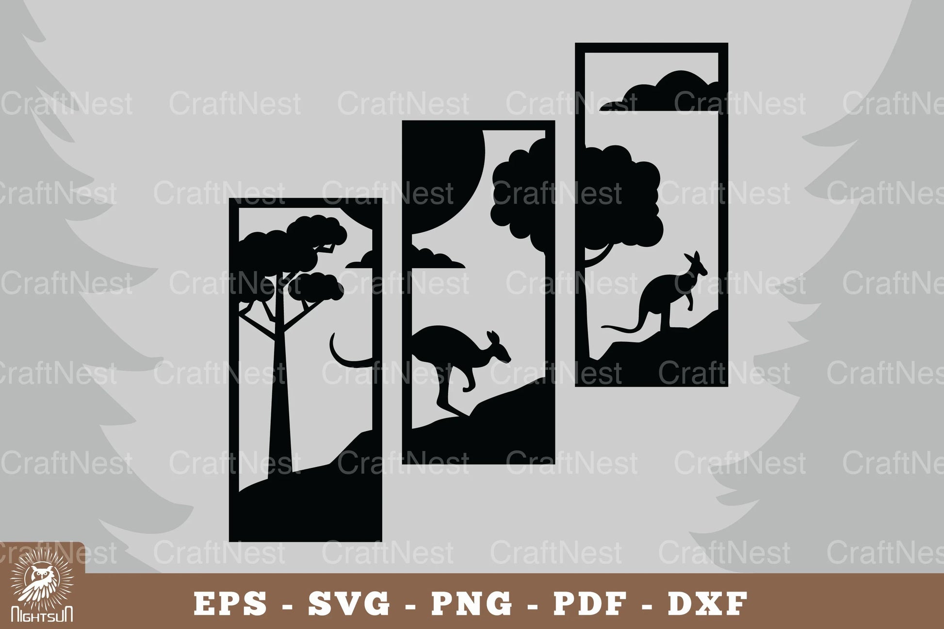 Kangaroo in the Forest Home Decor Clipart Bundle - CraftNest - Digital Crafting and Art