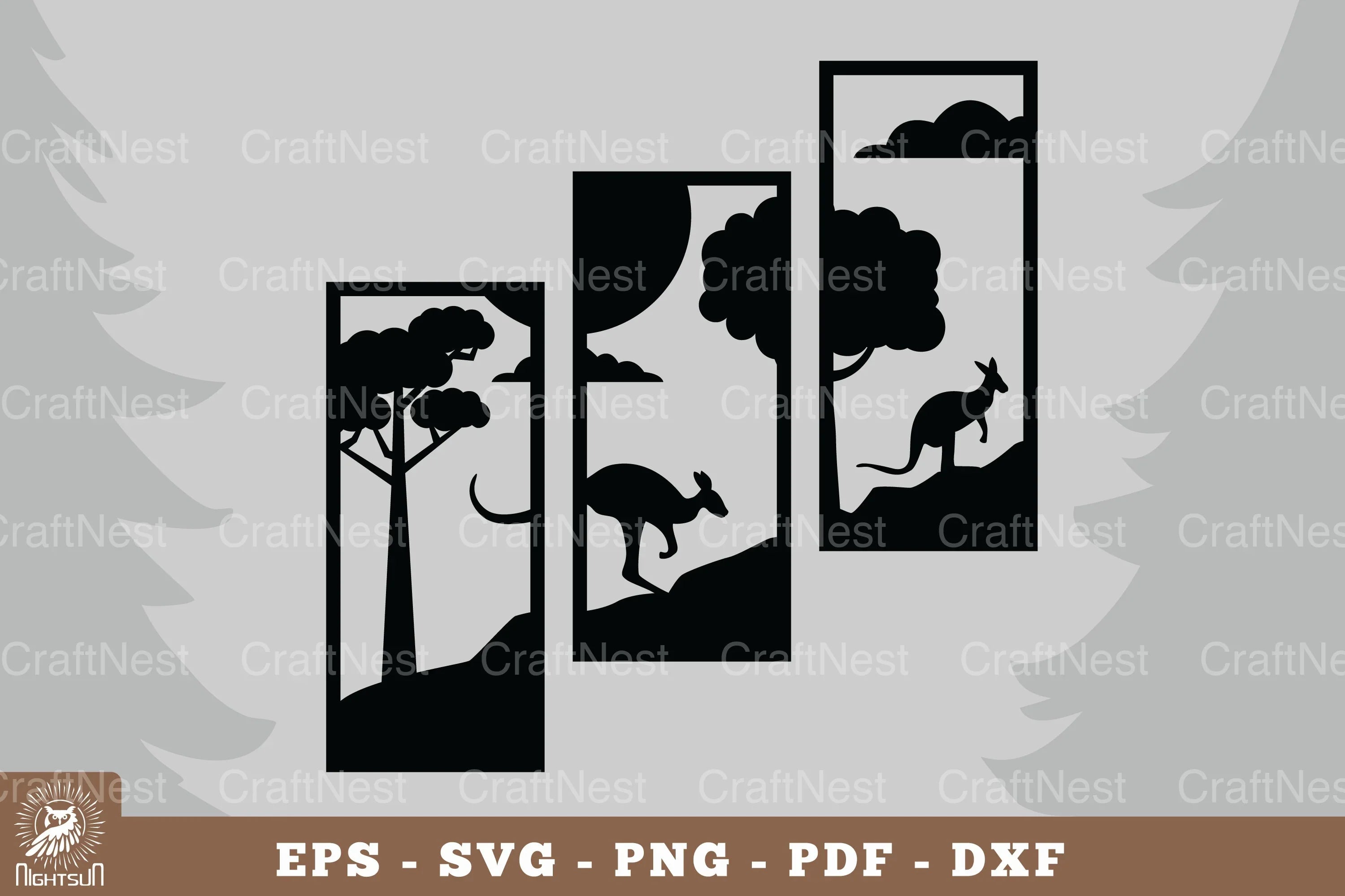 Kangaroo in the Forest Home Decor Clipart Bundle - CraftNest - Digital Crafting and Art
