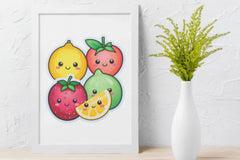 Kawaii Happy Fruit Clipart Bundle - CraftNest - Digital Crafting and Art