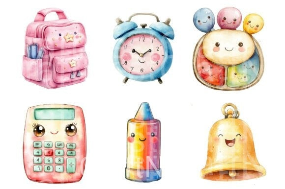 Kawaii School Clipart Bundle 1 - CraftNest - Digital Crafting and Art