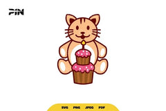 Kawaii Birthday Cat SVG Bundle - CraftNest - Digital Crafting and Art