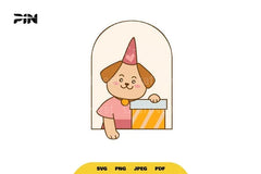 Kawaii Birthday Animal Dog SVG Bundle - CraftNest - Digital Crafting and Art