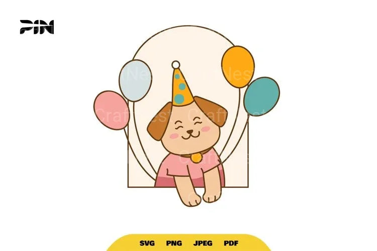 Kawaii Birthday Dog Animal SVG Bundle - CraftNest - Digital Crafting and Art