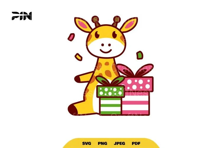 Kawaii Giraffe Birthday Animal Clipart Bundle - CraftNest - Digital Crafting and Art